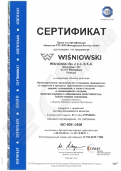 ISO sertifikatas Wisniowski RU
