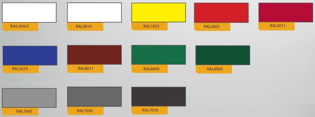 Tvorų juostų spalvų paletė