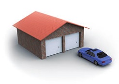 Dveji garažo vartai dviems automobiliams