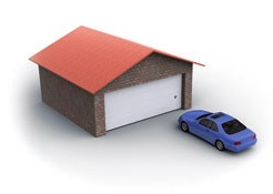 Vieni garažo vartai dviems automobiliams
